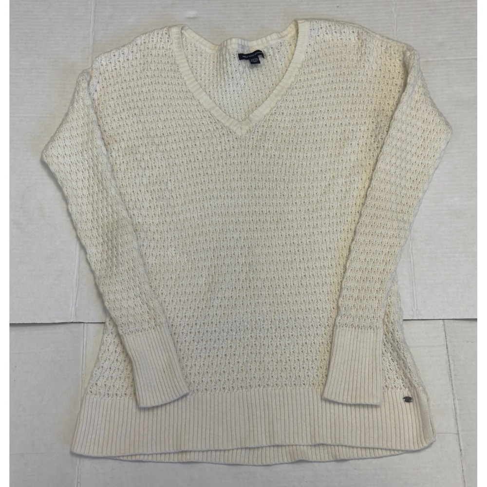 American Eagle Wool Blend Textured Sweater Womens S Boho Coastal Grandma Prep